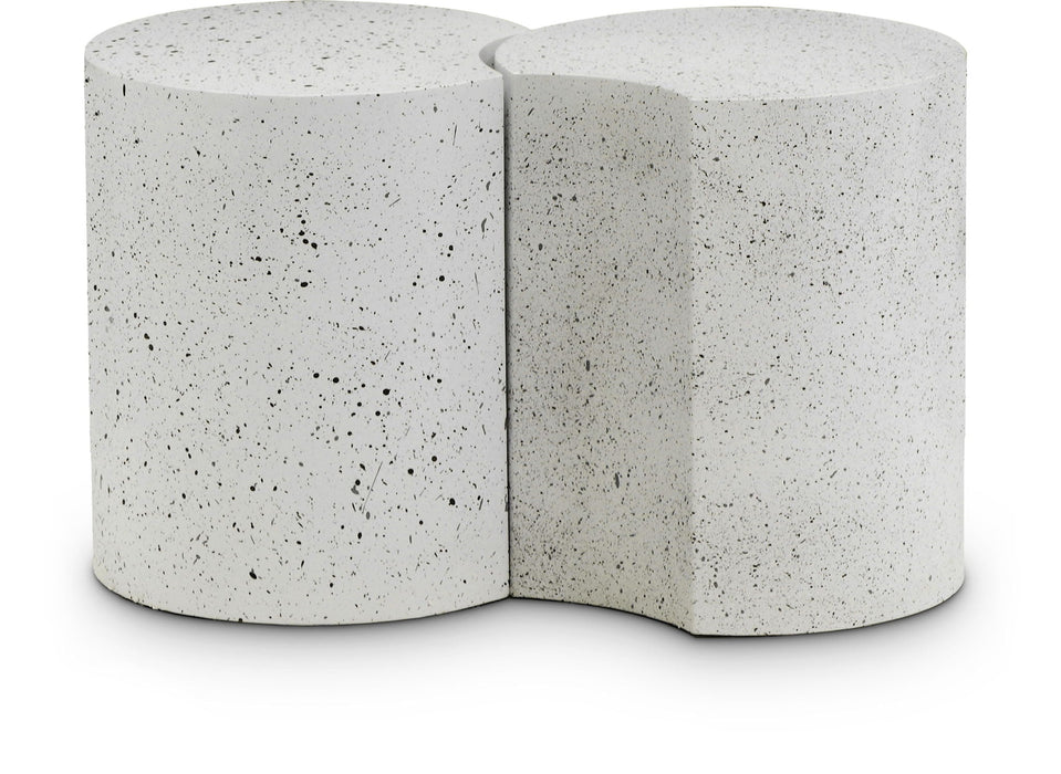 Dimple Terrazzo Pattern Iron Nesting 2pc. Modular End / Side Table