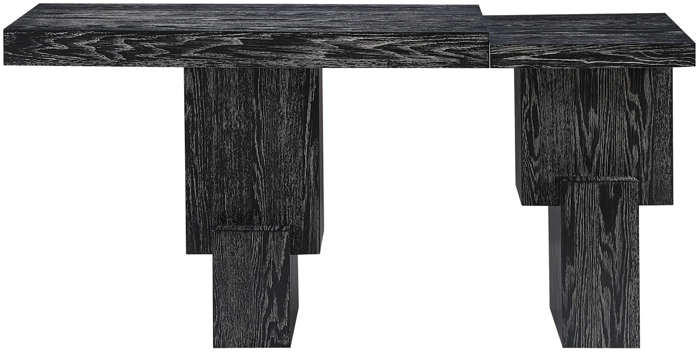 Mesa consola de madera maciza con enchapado de roble Anzio