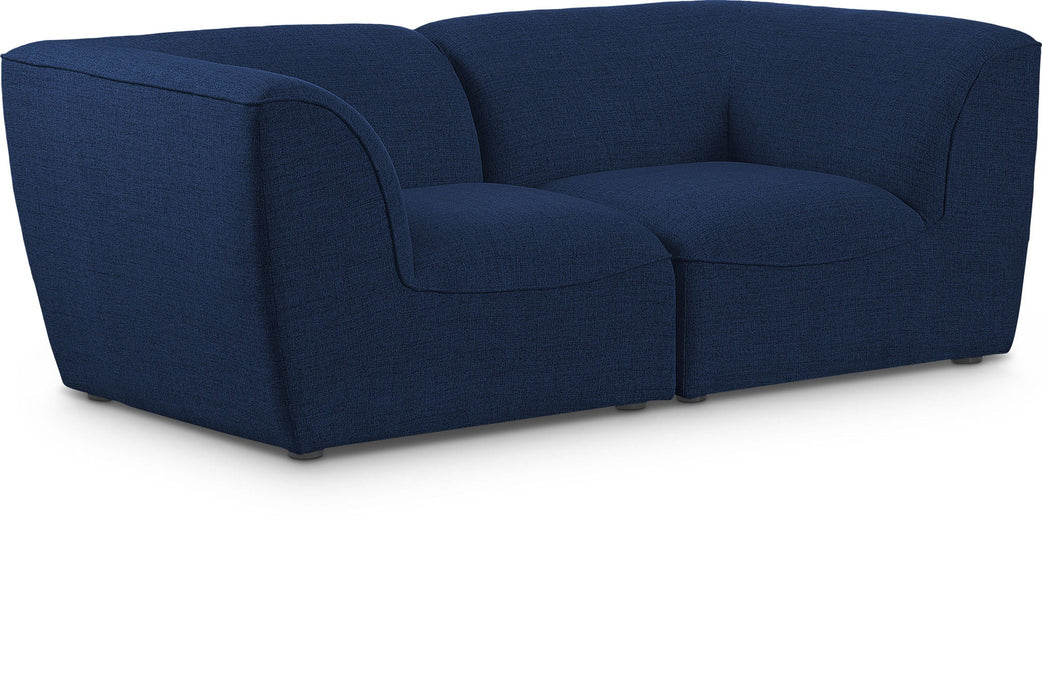 Miramar 76" Linen Textured Fabric Upholstered 2pc. Modular Loveseat