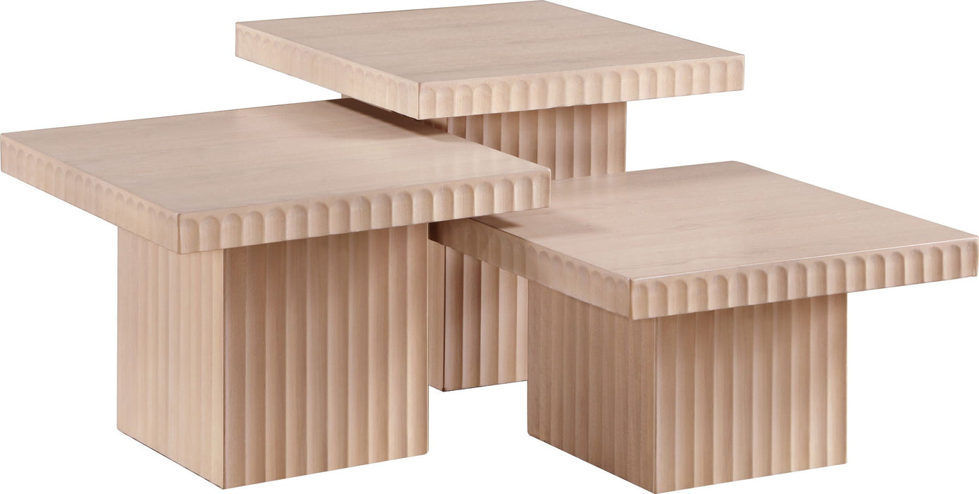 Spencer Solid Wood And Oak Veneer 3 Piece Coffee Table