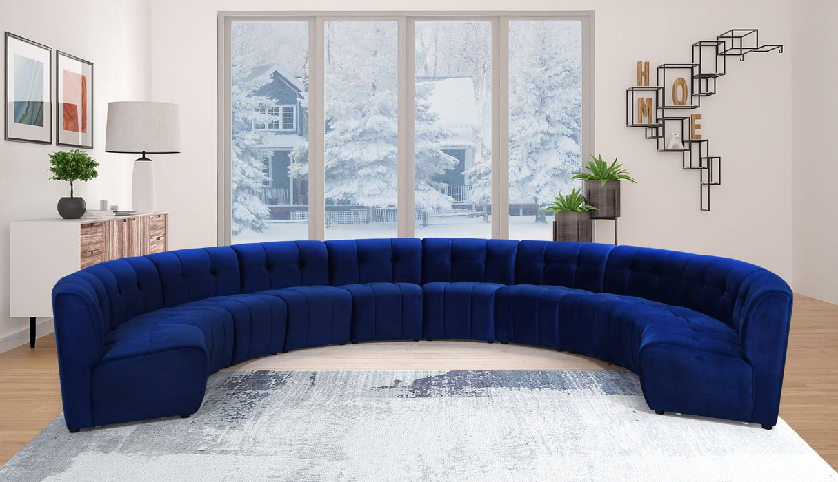 Limitless 177.5" Velvet Upholstered 10pc. Modular Sectional