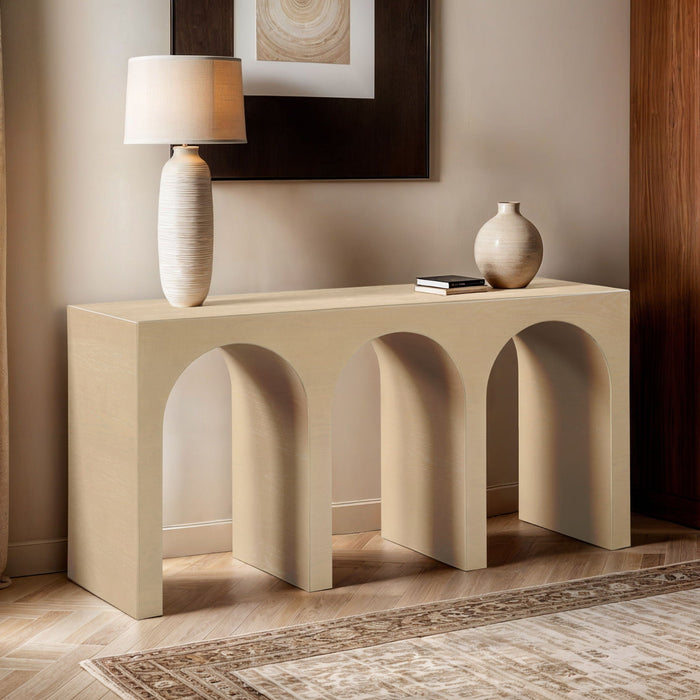 June Oak Wood Console Table