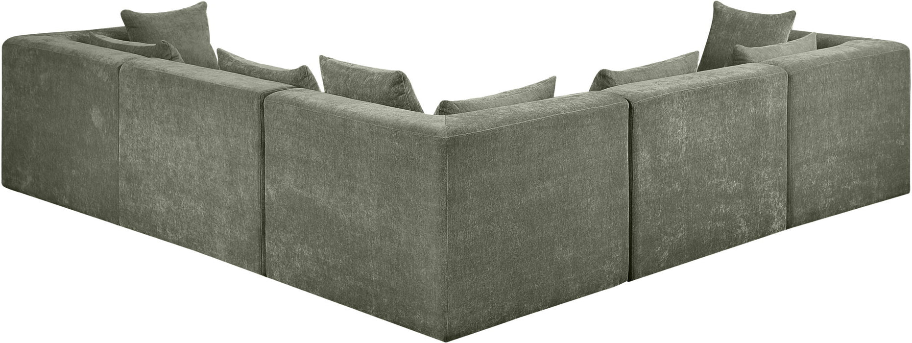 Stellar 152" Chenille Fabric Upholstered 5Pc. Modular Sectional