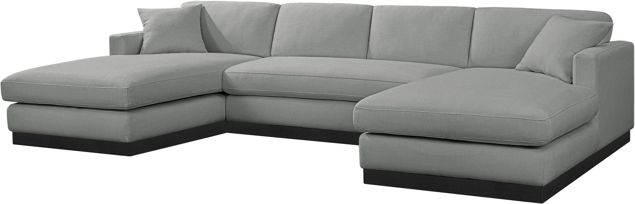 Johanna 127" Linen Textured Fabric Upholstered Sectional
