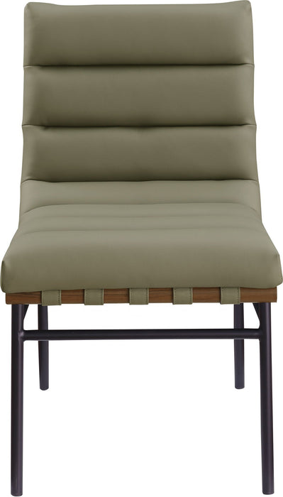 Silla de comedor tapizada de cuero vegano Burke