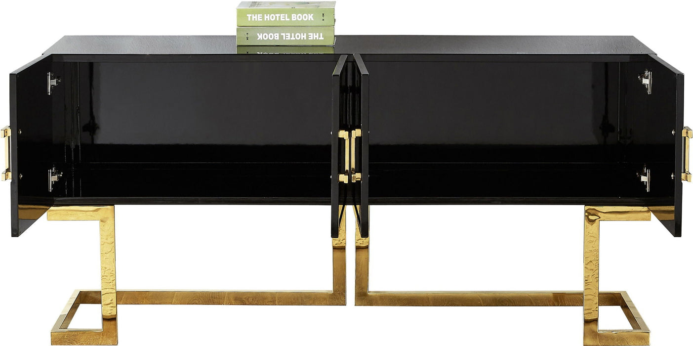 Beth Lacquer Finish And Stainless Steel Base Buffet / Console Table