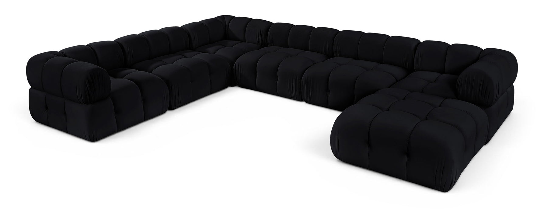 Orin 148" Velvet Performance Fabric Upholstered 7 Pc. Modular Sectional