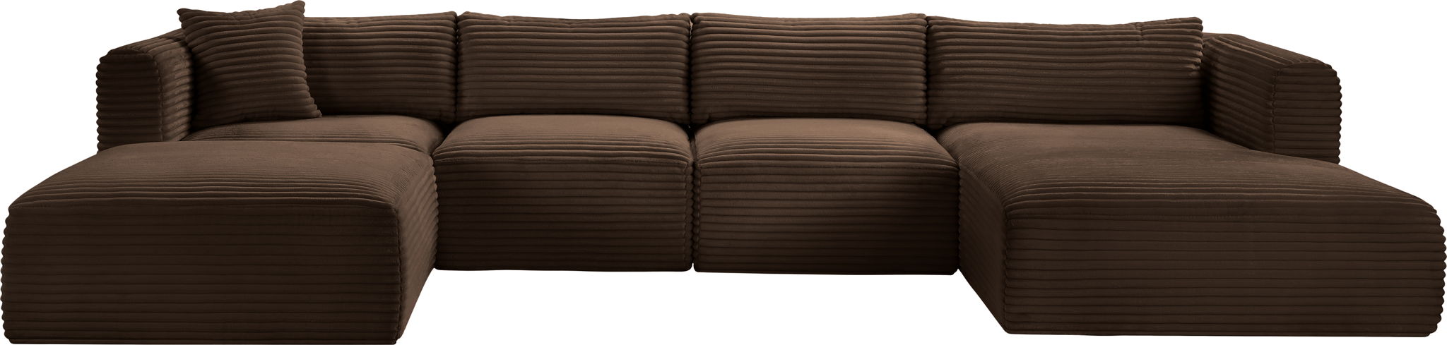 Shaggy 145" Corduroy Performance Fabric Upholstered Modular Sectional