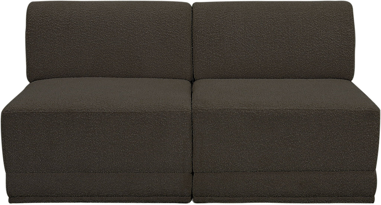 Ollie 60" Boucle Fabric Upholstered 2pc. Armless Modular Loveseat