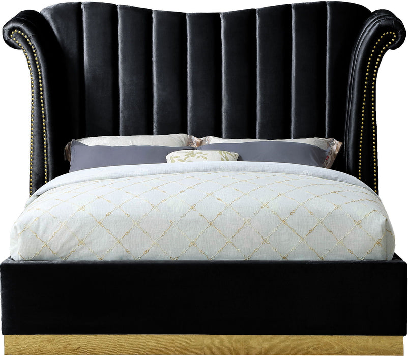 Flora Velvet Upholstered Bed