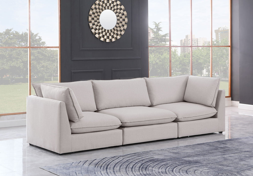 Mackenzie 120" Linen Textured Fabric Upholstered 3pc. Modular Sofa