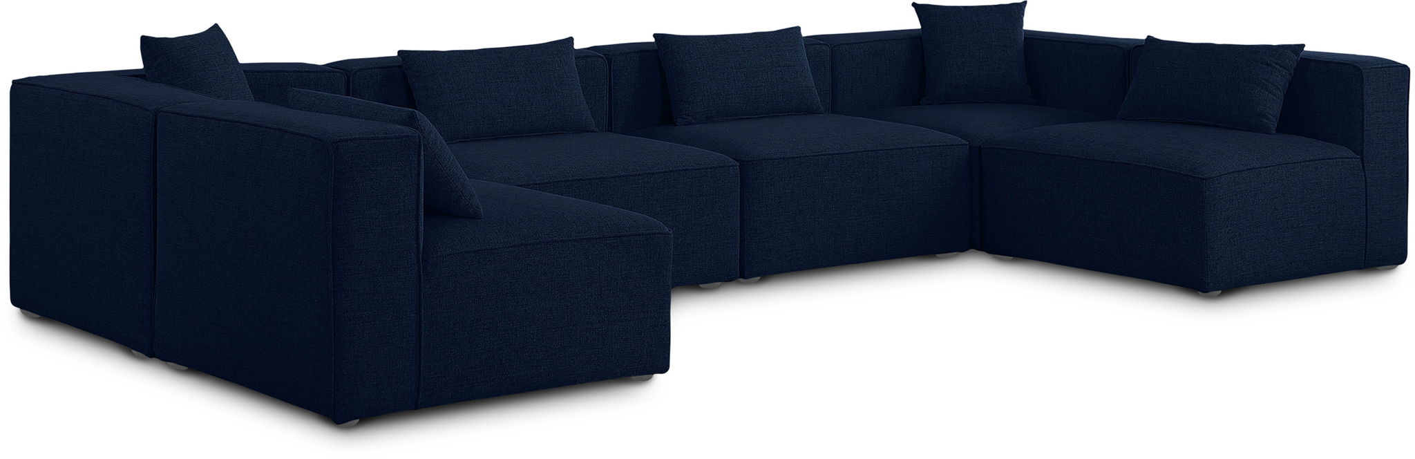 Cube 144" Fabric Upholstered 6pc Modular Sectional
