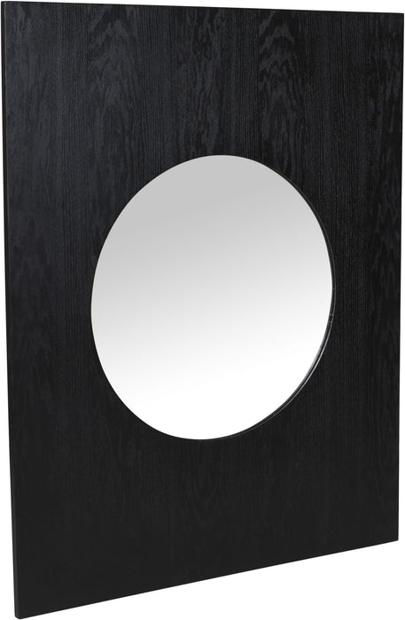 Optic 48" W X 38" H Oak Wood Frame Mirror