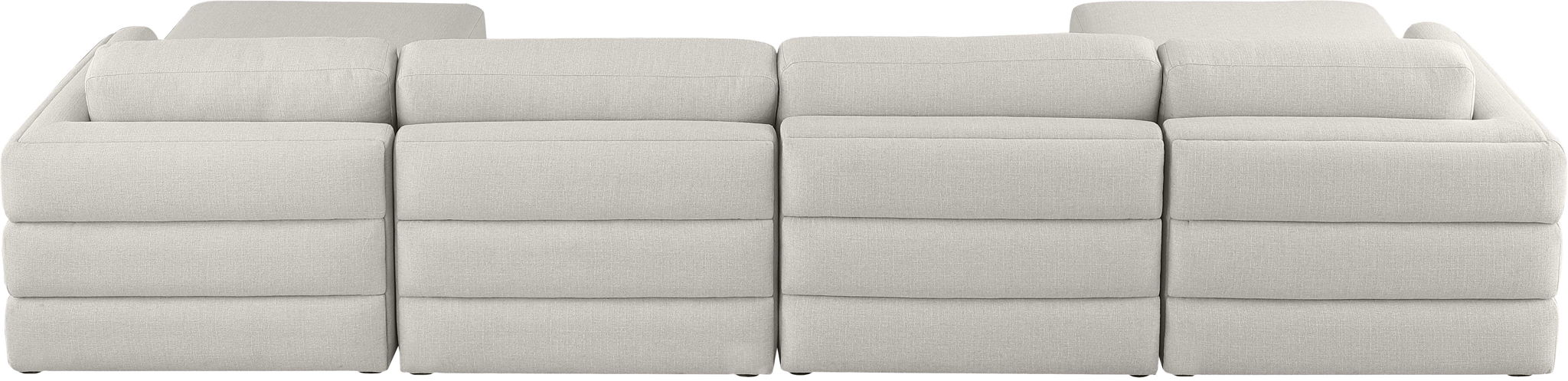 Beckham 152" Linen Textured Fabric Upholstered 6pc. Modular Sectional