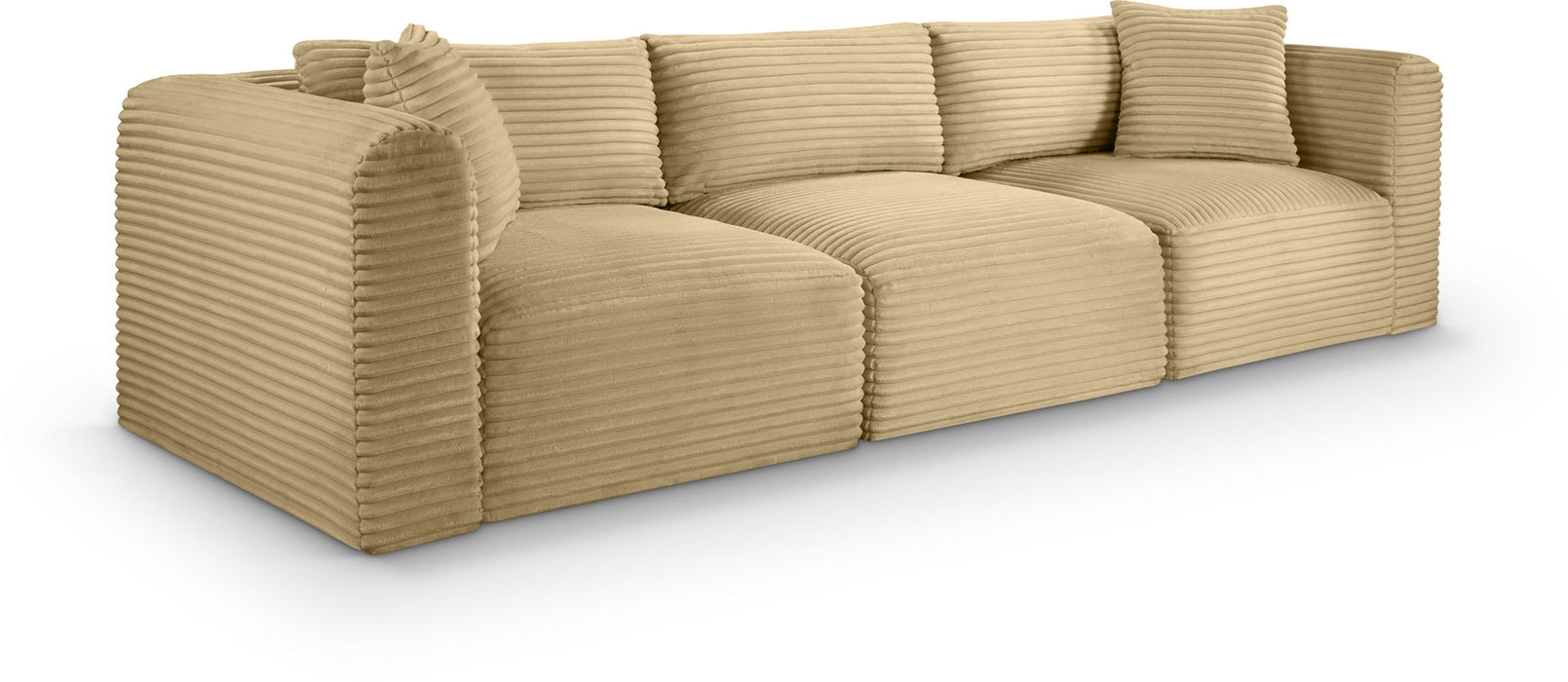 Shaggy 109" Corduroy Performance Fabric Upholstered Modular Sofa