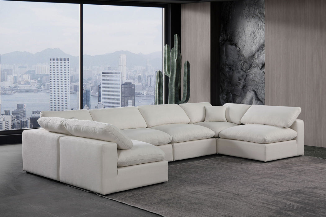 Comfy 158" Linen Textured Fabric Upholstered 6pc. Modular Sectional