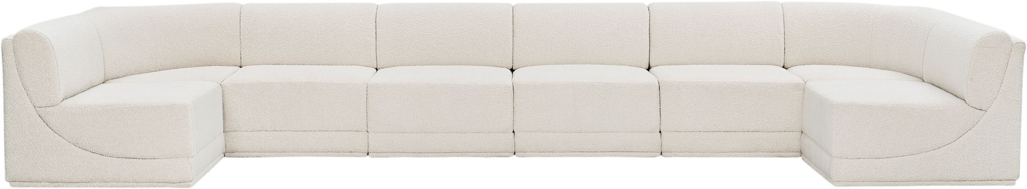 Ollie 218" Boucle Fabric Upholstered 8pc. Modular Sectional