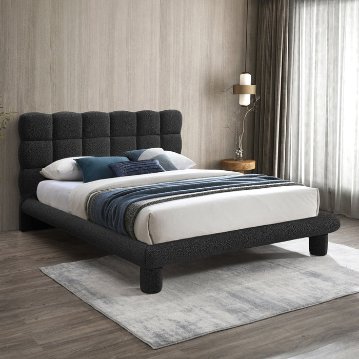 Deco Boucle Fabric Upholstered Bed