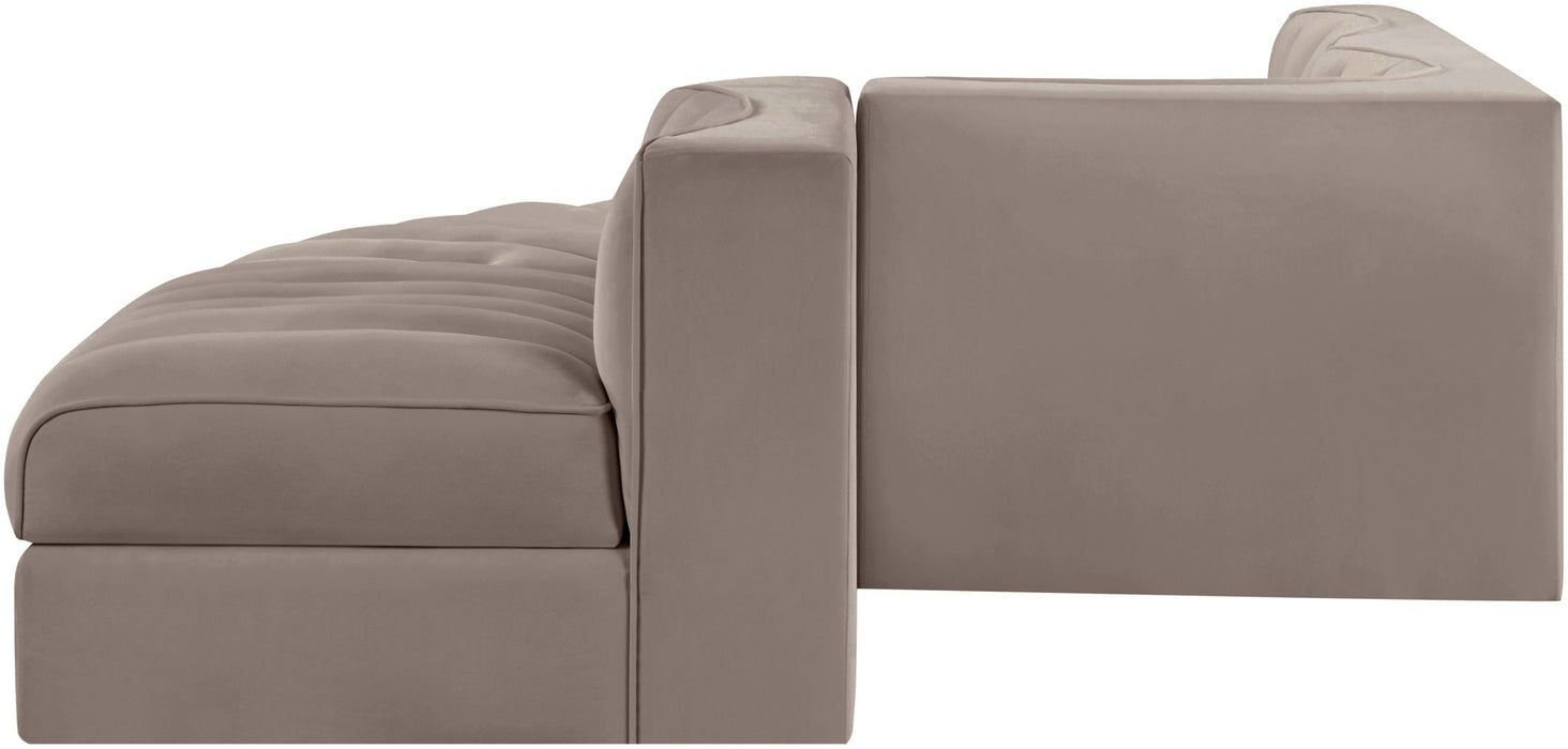 Rummi 112" Velvet Performance Fabric Upholstered 5pc. Modular Sectional