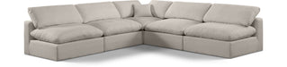 Comfy 118" Linen Textured Fabric Upholstered 5pc. Modular Sectional