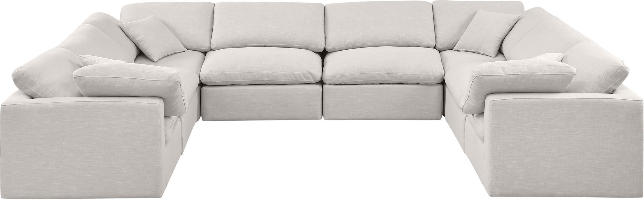 Indulge 140" Linen Textured Fabric Upholstered 8pc. Modular Sectional