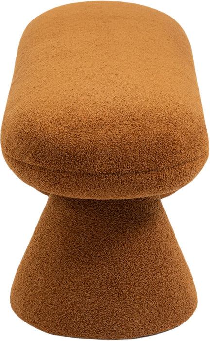 Drum Faux Shearling Teddy Fabric Upholstered Bench