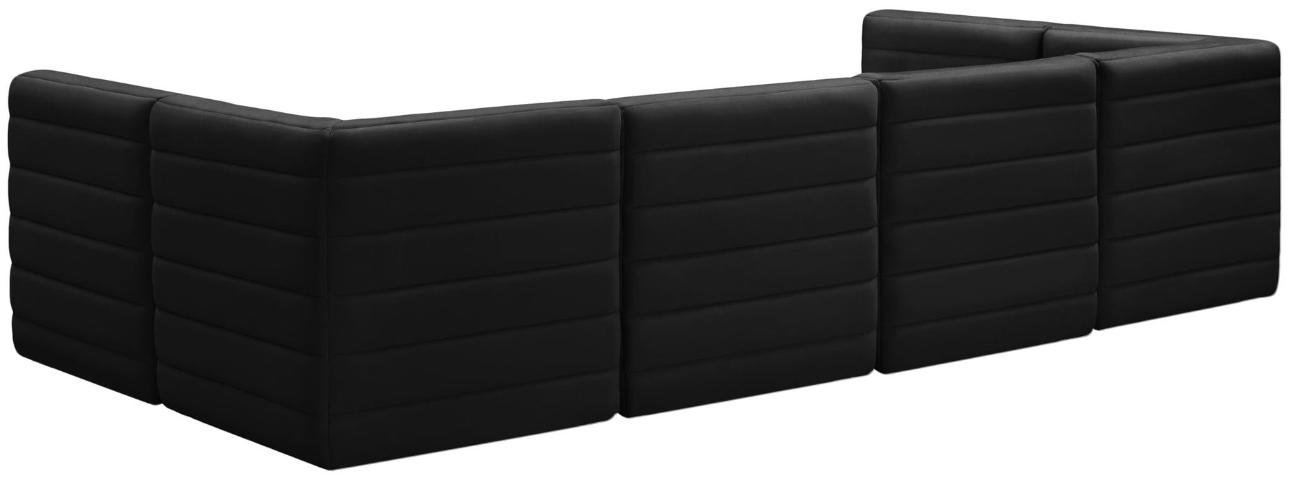 Quincy 126" Velvet Upholstered Comfort 6pc. Modular Sectional