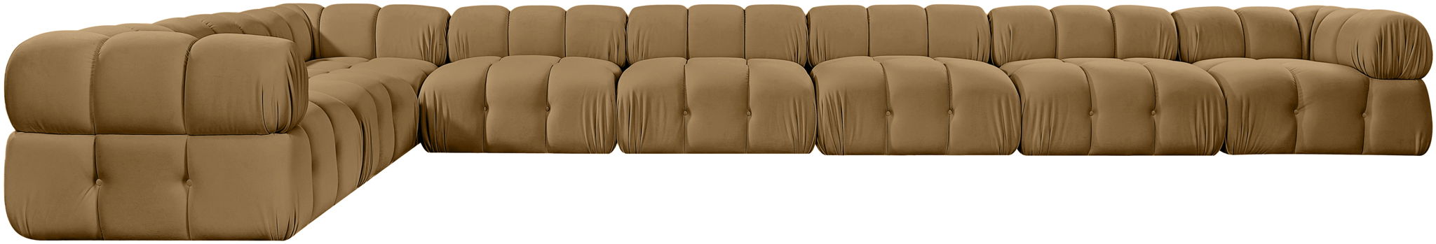 Orin 222" Velvet Performance Fabric Upholstered 8 Pc. Modular Sectional