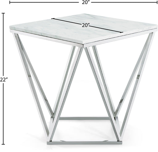 Skyler Genuine Marble Top And Chrome Steel Base Coffee Table