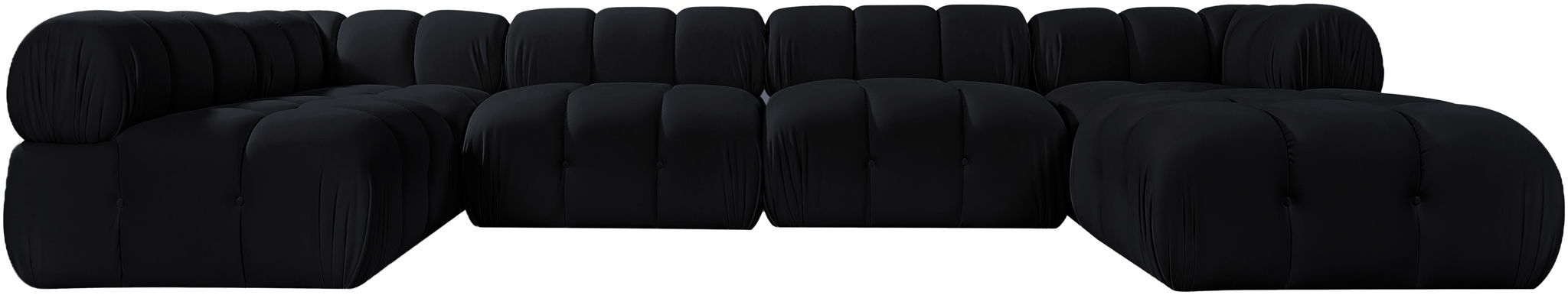 Orin 148" Velvet Performance Fabric Upholstered 6 Pc. Modular Sectional