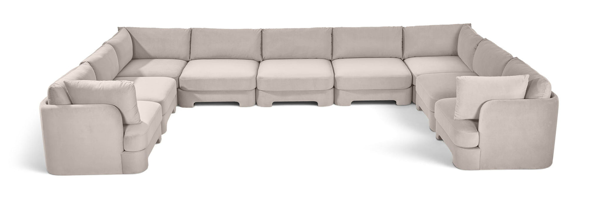 Hammond 185" Velvet Performance Fabric Upholstered 9pc. Modular Sectional
