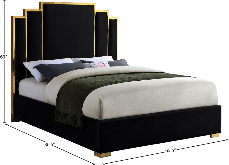 Hugo Velvet Upholstered Bed