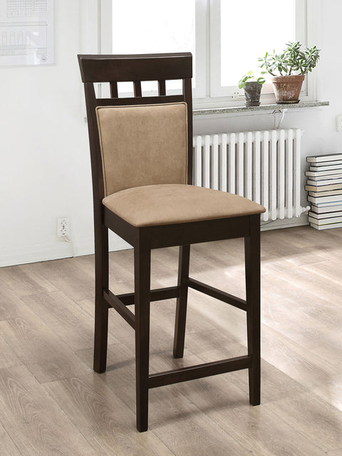 Silla de mostrador Gabriel con respaldo cerrado, color capuchino (juego de 2)