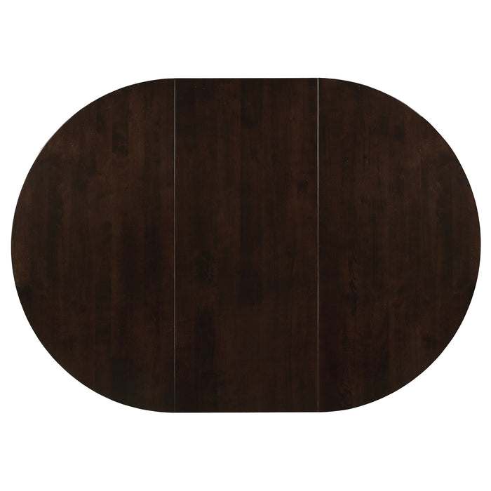 Gabriel 5-Piece Upholstered-Back Oval Extension Dining Set Cappuccino