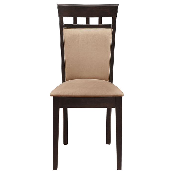 Gabriel 5-Piece Upholstered-Back Oval Extension Dining Set Cappuccino