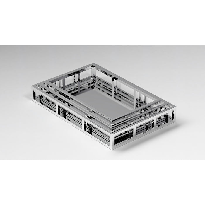 Rectangular Stainless Steel Mirrored Nesting Trays 1008-RCT-TR