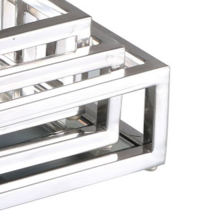 Rectangular Stainless Steel Mirrored Nesting Trays