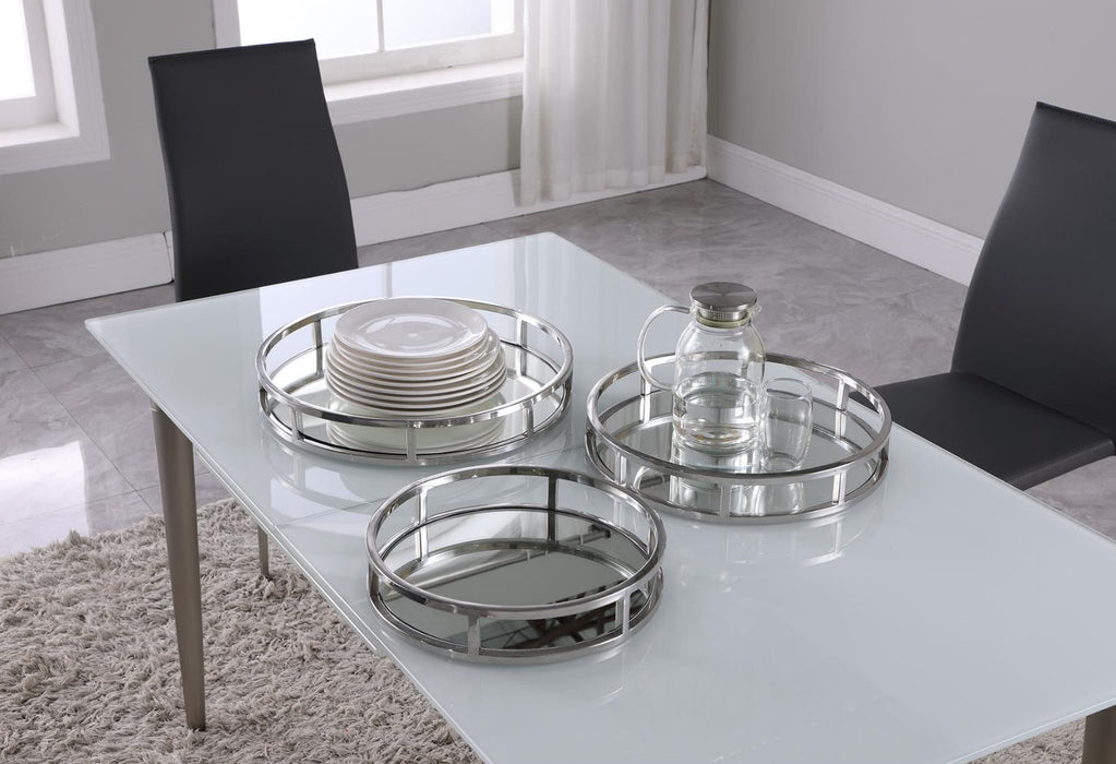 Round Stainless Steel Mirrored Nesting Trays 1008-RND-TR