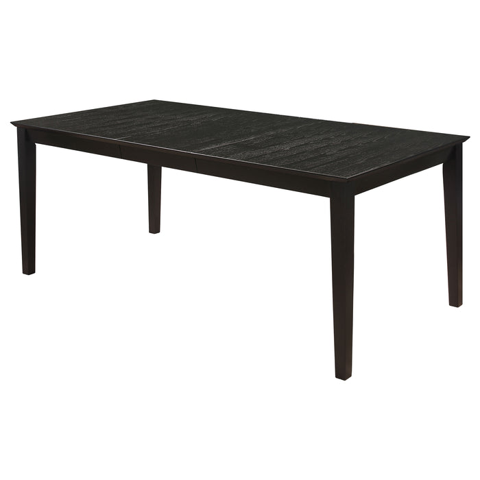 Juego de comedor rectangular con hoja extensible Louise de 7 piezas - negro