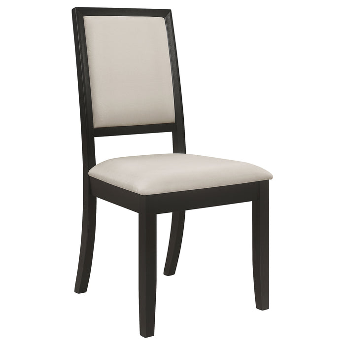 Juego de comedor rectangular con hoja extensible Louise de 7 piezas - negro