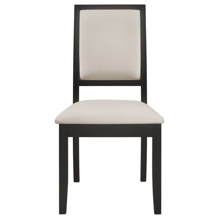 Juego de comedor rectangular con hoja extensible Louise de 7 piezas - negro