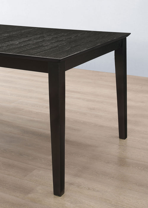 Juego de comedor rectangular con hoja extensible Louise de 7 piezas - negro
