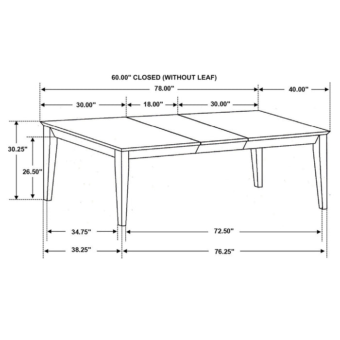 Juego de comedor rectangular con hoja extensible Louise de 7 piezas - negro