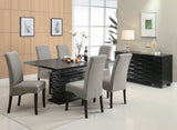 Mesa de comedor rectangular Stanton de 66 pulgadas, negra