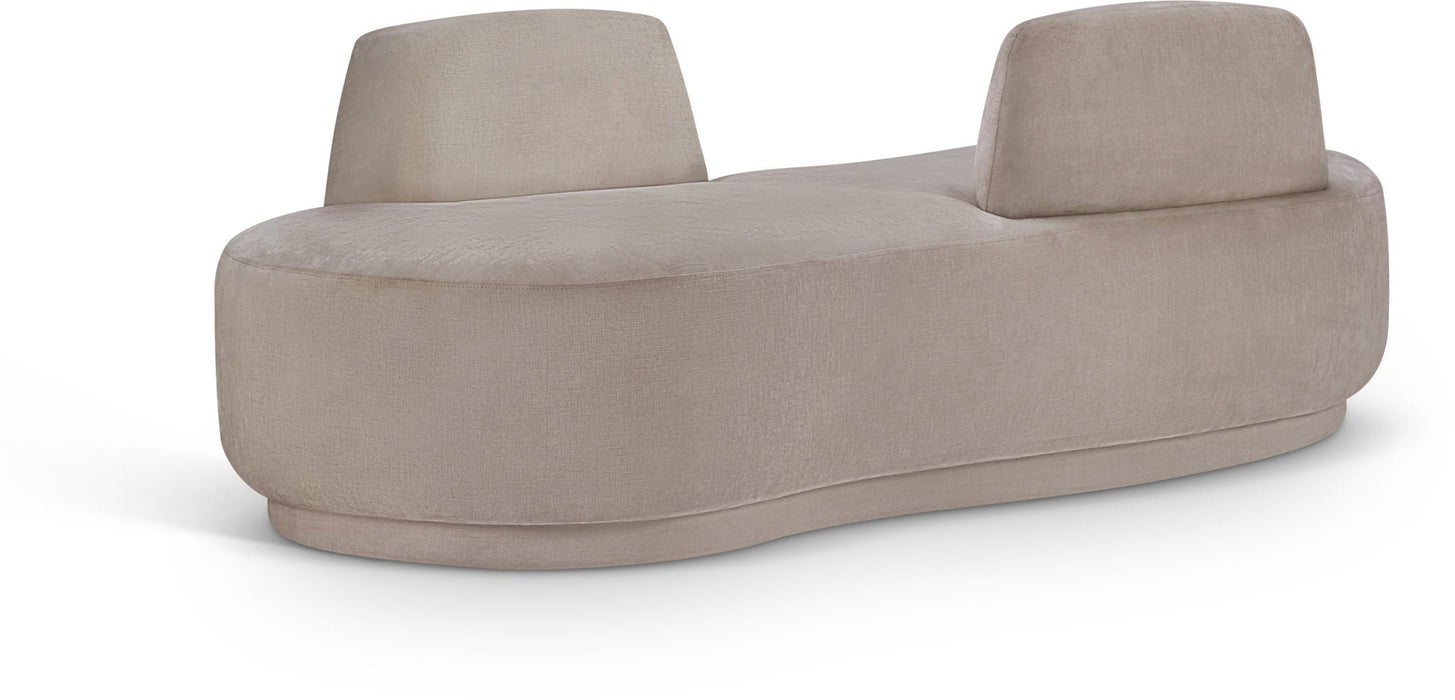 Argyle Chenille Fabric Upholstered Chaise/Loveseat