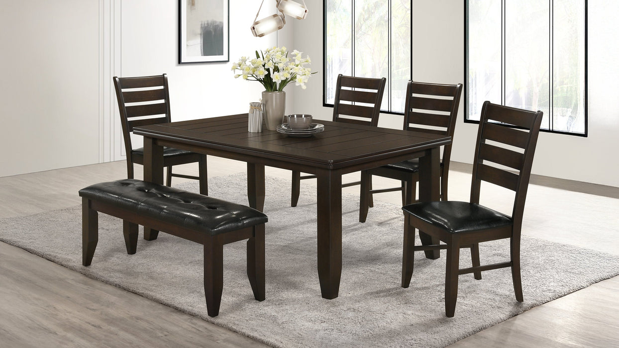 Dalila 6-piece Rectangular Dining Table Set Dark Grey