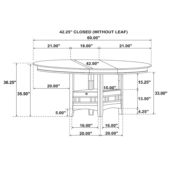 Lavon 5-piece Oval Counter Height Extension Dining Set Espresso