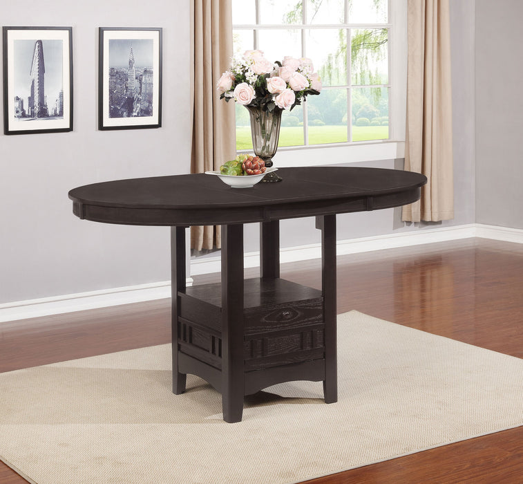 Mesa de comedor extensible Lavon Oval de 60 pulgadas con altura de mostrador, roble claro