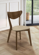 Silla auxiliar de comedor Kersey de madera color castaño (juego de 2)