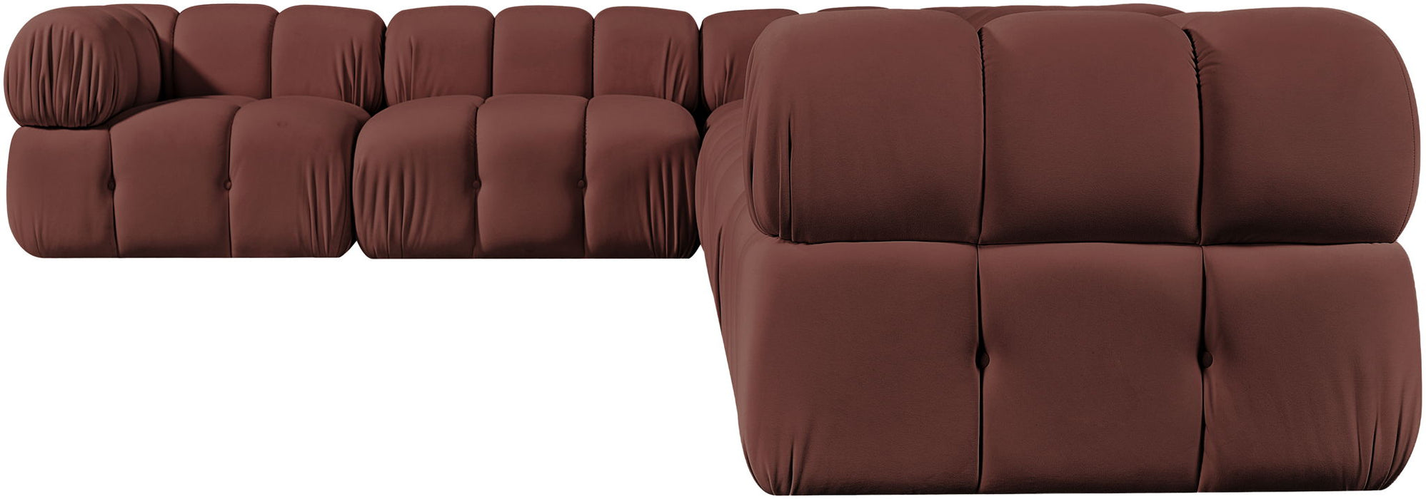 Seccional modular tapizado de terciopelo de alto rendimiento Orin de 148" de 6 piezas